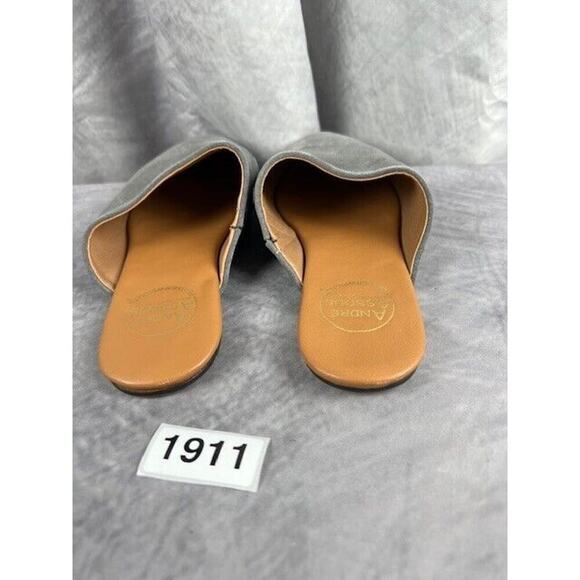 Andre Assous Womens Tiana Almond Toe Flat Mules Loafers Graphite Suede Size 8.5 - Picture 3 of 6